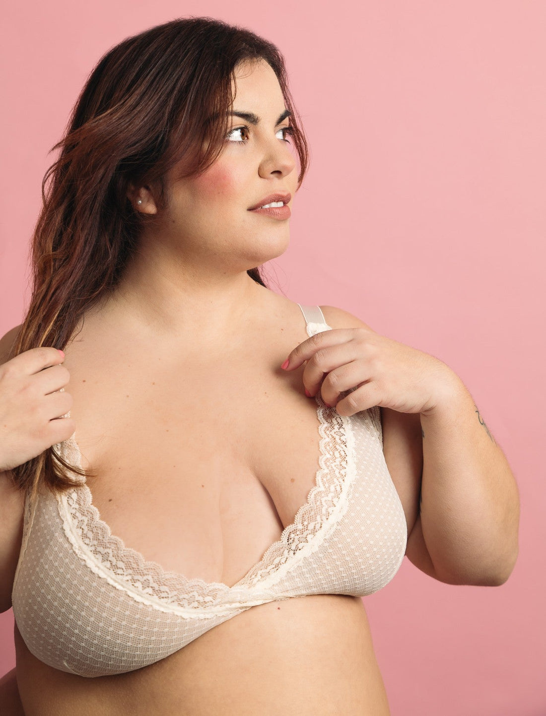 Woman with uneven breasts