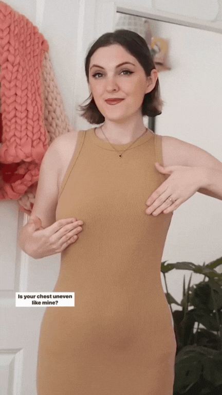 Evenly bra inserts for breast asymmetry gif